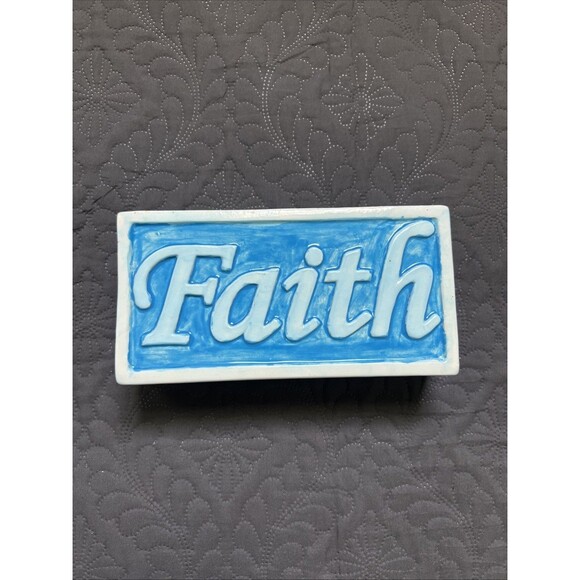 Faith & Hope Homemade Hand Painted Tea light Holder Arts Crafts Home Decor Accen - Picture 5 of 8